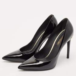 Pre Owned Louis Vuitton Black Patent Leather Eyeline Pumps Size 37