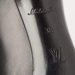 Pre Owned Louis Vuitton Black Leather Urban Twist Metal Cap Toe Pumps Size 38