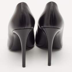 Pre Owned Louis Vuitton Black Leather Urban Twist Metal Cap Toe Pumps Size 38