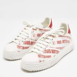 Louis Vuitton White Leather Graffiti Logo Low Top Sneakers Size 39