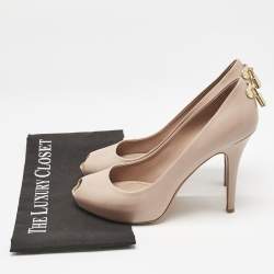 Louis Vuitton Beige Leather Platform Oh Really! Peep Toe Pumps Size 39.5
