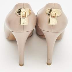 Louis Vuitton Beige Leather Platform Oh Really! Peep Toe Pumps Size 39.5