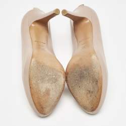 Louis Vuitton Beige Leather Platform Oh Really! Peep Toe Pumps Size 39.5