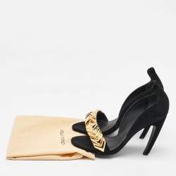 Louis Vuitton Black Suede V Symphony Sandals Size 36.5