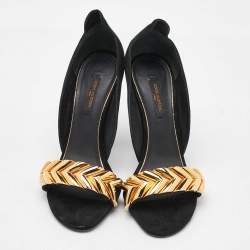 Louis Vuitton Black Suede V Symphony Sandals Size 36.5