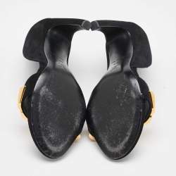 Louis Vuitton Black Suede V Symphony Sandals Size 36.5