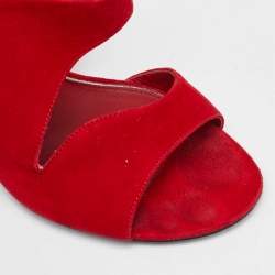 Louis Vuitton Red Suede Slide Sandals Size 38