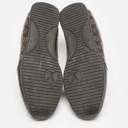 Louis Vuitton Brown Monogram Canvas and Patent Globe Trotter Sneakers Size 38.5