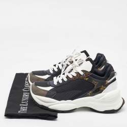 Louis Vuitton Multicolor Mesh and Monogram Canvas Run 55 Sneakers Size 36.5