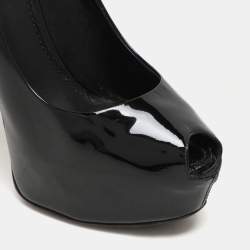 Louis Vuitton Black Patent Leather Oh Really! Platform Pumps Size 38