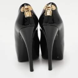 Louis Vuitton Black Patent Leather Oh Really! Platform Pumps Size 38