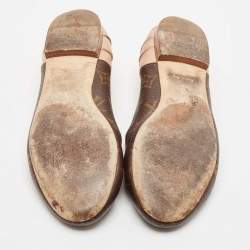 Louis Vuitton Brown/Pink Monogram Canvas and Leather Scrunch Ballet Flats Size 37.5
