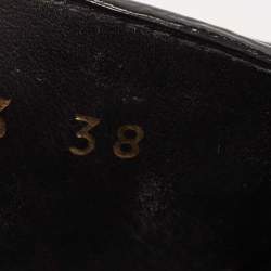 Louis Vuitton Black Monogram Leather Bom Dia Flat Sandals Size 38