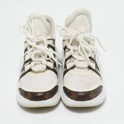 Louis Vuitton White Mesh, Leather and Monogram Canvas Archlight Sneakers Size 37