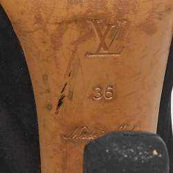 Louis Vuitton Black Nubuck Leather Varennes Platform Pumps Size 36