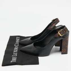 مملوكة مسبقًا Louis Vuitton Black Monogram Canvas and Leather Matchmake Slingback Pumps Size 41