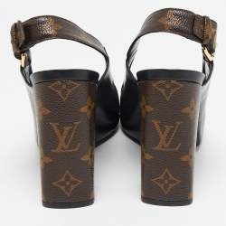 مملوكة مسبقًا Louis Vuitton Black Monogram Canvas and Leather Matchmake Slingback Pumps Size 41