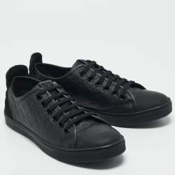 Louis Vuitton Black Monogram Empreinte Leather And Suede Low Top Sneakers Size 36