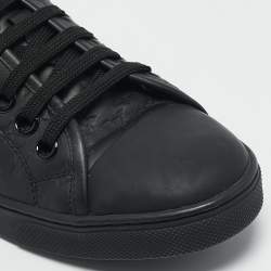Louis Vuitton Black Monogram Empreinte Leather And Suede Low Top Sneakers Size 36