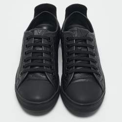 Louis Vuitton Black Monogram Empreinte Leather And Suede Low Top Sneakers Size 36