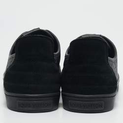 Louis Vuitton Black Monogram Empreinte Leather And Suede Low Top Sneakers Size 36