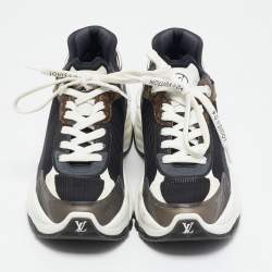 Louis Vuitton Multicolor Mesh and Monogram Canvas Run 55 Sneakers Size 36