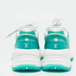 Louis Vuitton Green/White Mesh and PVC Run 55 Sneakers Size 36