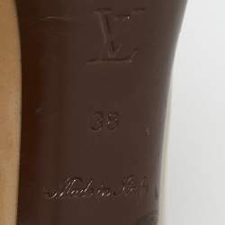 Pre Owned Louis Vuitton Gold Patent Leather Oh Really! Peep Toe Pumps Size 38