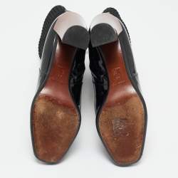 Louis Vuitton Black Patent Leather and Suede Studio Ankle Length Boots Size 39