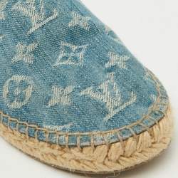 Louis Vuitton Blue Monogram Denim Starboard Espadrille Loafers Size 36