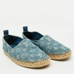 Louis Vuitton Blue Monogram Denim Starboard Espadrille Loafers Size 36