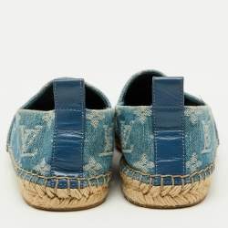 Louis Vuitton Blue Monogram Denim Starboard Espadrille Loafers Size 36