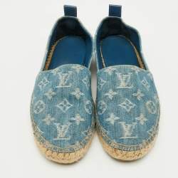 Louis Vuitton Blue Monogram Denim Starboard Espadrille Loafers Size 36