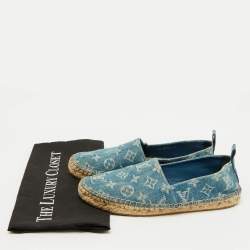 Louis Vuitton Blue Monogram Denim Starboard Espadrille Loafers Size 36
