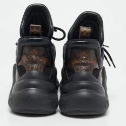 Louis Vuitton Black Mesh and Monogram Canvas Archlight Sneakers Size 39