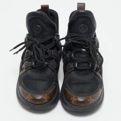 Louis Vuitton Black Mesh and Monogram Canvas Archlight Sneakers Size 39