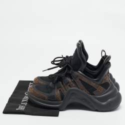 Louis Vuitton Black Mesh and Monogram Canvas Archlight Sneakers Size 39