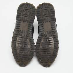 Louis Vuitton Black Leather, Mesh and Monogram Canvas Run Away Sneakers Size 38