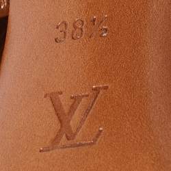 Pre Owned Louis Vuitton Brown Leather Horizon Ankle Strap Sandals Size 38.5