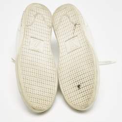 Louis Vuitton White Croc Embossed Leather Frontrow Sneakers Size 40 