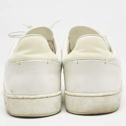 Louis Vuitton White Croc Embossed Leather Frontrow Sneakers Size 40 