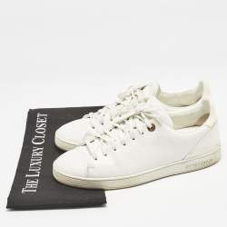 Louis Vuitton White Croc Embossed Leather Frontrow Sneakers Size 40 