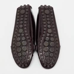 Louis Vuitton Burgundy Patent Leather Oxford Loafers Size 38.5