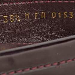 Louis Vuitton Burgundy Patent Leather Oxford Loafers Size 38.5
