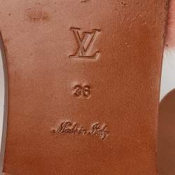 Louis Vuitton Pink Mink Fur Lock It Flat Slide Sandals Size 36