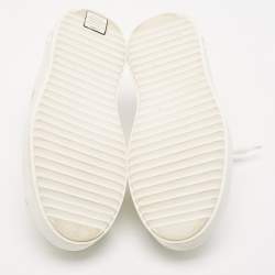 Pre Owned Louis Vuitton White Leather and Monogram PVC Time Out Sneakers Size 39