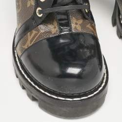 Louis Vuitton Brown/Black Monogram Canvas and Leather Star Trail Ankle Length Boots Size 40