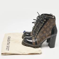 Louis Vuitton Brown/Black Monogram Canvas and Leather Star Trail Ankle Length Boots Size 40