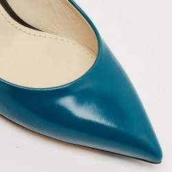 مملوكة مسبقًا حذاء كعب عالي لوي فيتون جلد بيج لامع خط عين مقدمة مدببة مقاس 39