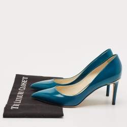 مملوكة مسبقًا حذاء كعب عالي لوي فيتون جلد بيج لامع خط عين مقدمة مدببة مقاس 39